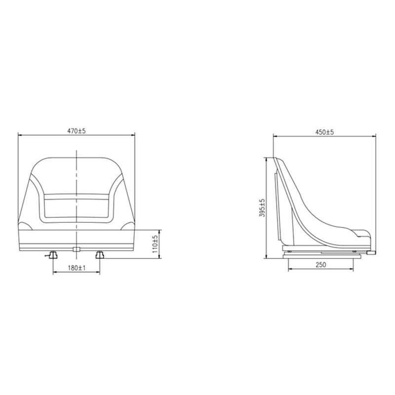 JayCreer-asiento Universal para Tractor Kubota, con pista deslizante ajustable, asiento de suspensión para excavadora, carretilla elevadora, cargador de deslizamiento