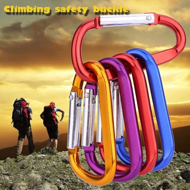 Mini Karabijnhaak Sleutelhanger Roestvrij Staal D-ring Gesp Lente Snap Clip Haken Sleutelhanger Karabijnhaak voor Sleutels Outdoor Camping gereedschap