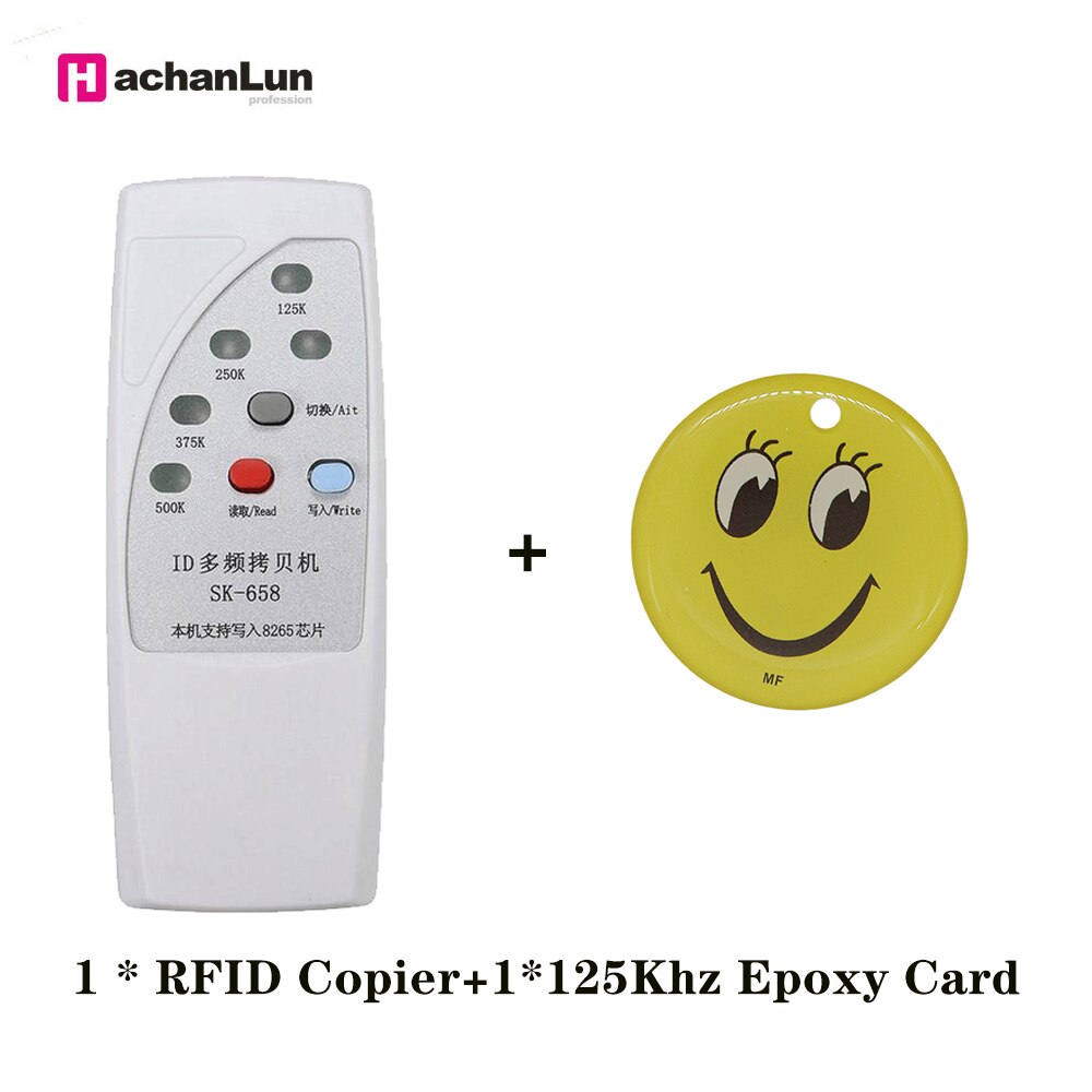 Handheld  em4305 t5577 rfid schrijver kopieermachine duplicator programmeur 125 khz 250 khz 375 khz 500 khz id tag kaart sleutelhangers lezer: 658-1 epoxykaarten