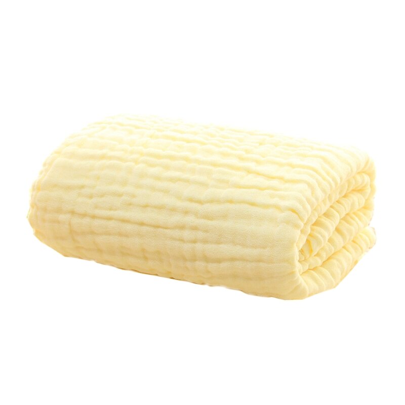 Manta de algodón de 6 capas para recibir al bebé, manta envolvente para niños, colcha para dormir, manta de muselina para bebé: Amarillo
