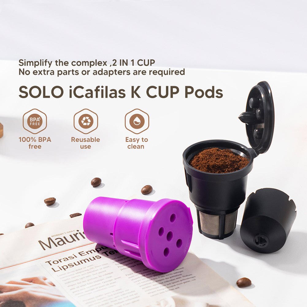 Reusable Coffee Capsule Filter Cup Food Grade Silicone Capsule Refilling K Cup Filter Baskets Pod Coffeeware