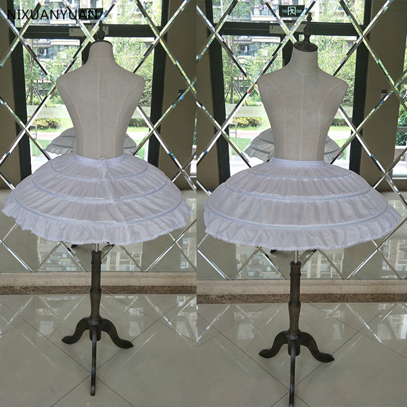 Blanco al por mayor 3 aros de boda enaguas para Vestido corto de Ballet, falda de crinolina cintura elástica enagua Jupon Tribunal