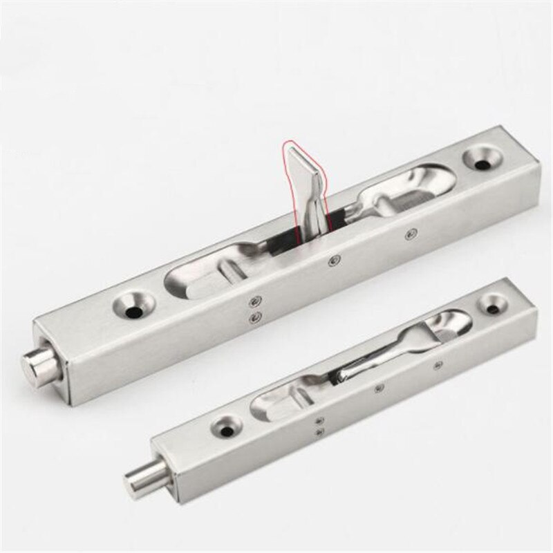 6inch Brushed Stainless Steel Dark Pin Box Door Bolts Flush Bolts Security Anti-Theft Door Latches Buckles Hardware