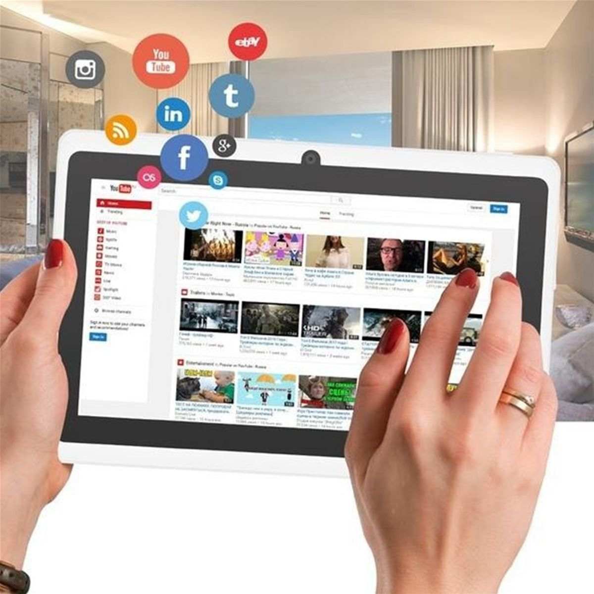 tablettes tactiles 7 inch HD 512M+4GB Kids Children Pad Android 6.0 Quad Core 4000mAh WIFI Navigation Tab