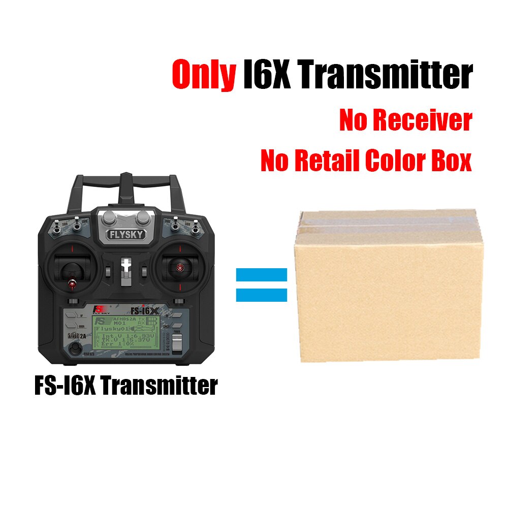 With Simulator Cable Flysky FS-i6X 2.4GHz 10CH RC Transmitter Radio Set 6ch 8ch 10ch Receiver For RC Heli Quad Airplane Car: I6X only