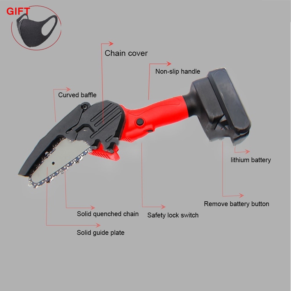 Portable Electric Pruning Saw Electric Saws Woodworking Electric Saw Garden Logging Mini Electric Chain Saw Lithium Battery