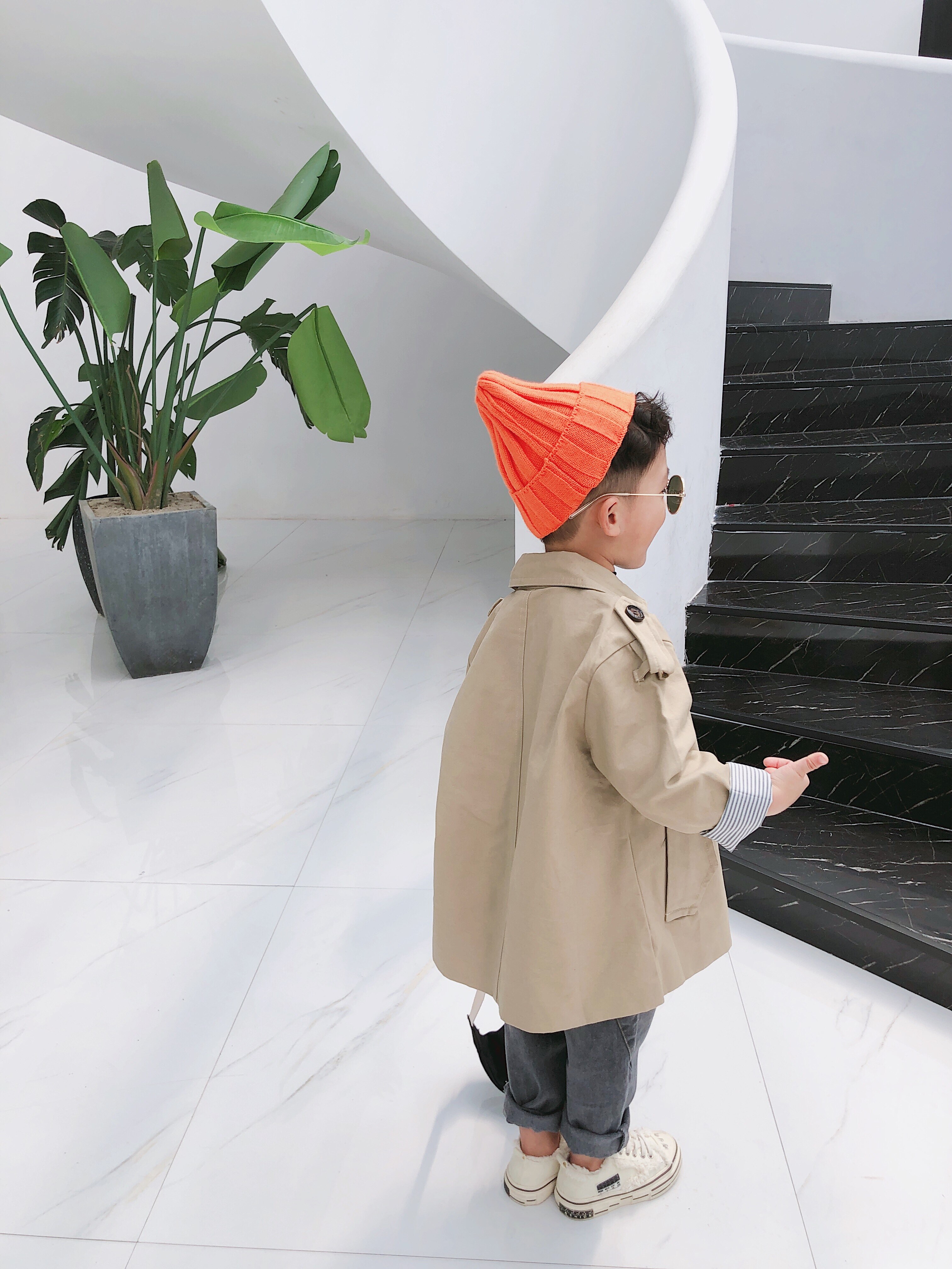 Boys &amp; Girls Fall Trench Coat Baby Kids Korean Mid-long Windbreaker Overcoat Spring Children's Turn-collar Outerwear B349