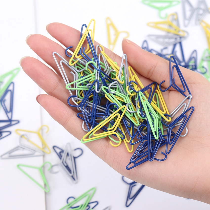 10PCS Paper Clip Small Fresh Cute Stationery Student Shaped Colorful Metal Shape Bookmark Paper Clip
