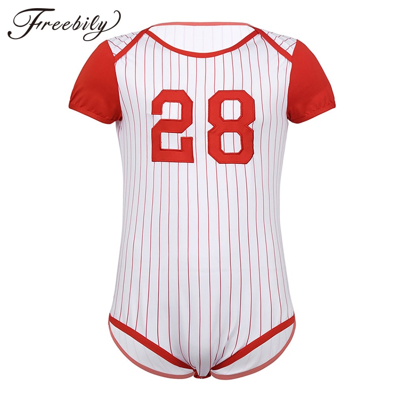 Mannen Volwassenen Een Stuk Schepte Hals Abdl Baby Lover Kostuums Geperst Kruis Baseball Thema Bodysuit Romper Pyjama