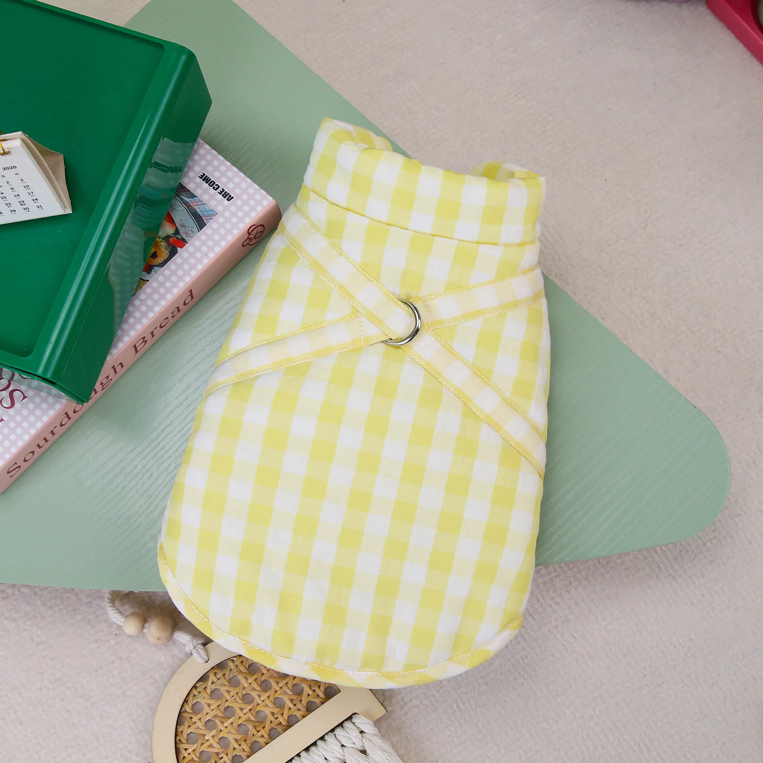 Herfst- en winterparka's voor huisdieren, geruite parka's, buitenjassen voor honden, antislipjassen, teddybeer, kleding voor kleine honden en katten, puppykleding: M / Wit