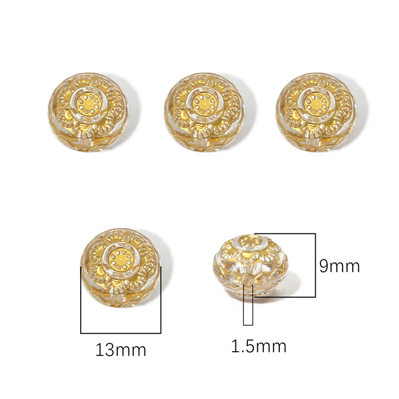 15-80 Uds. Exquisitos dijes acrílicos dorados con dibujo de corazón y flores, cuentas barrocas de Color esmeralda para collar, pulsera, fabricación de joyas DIY