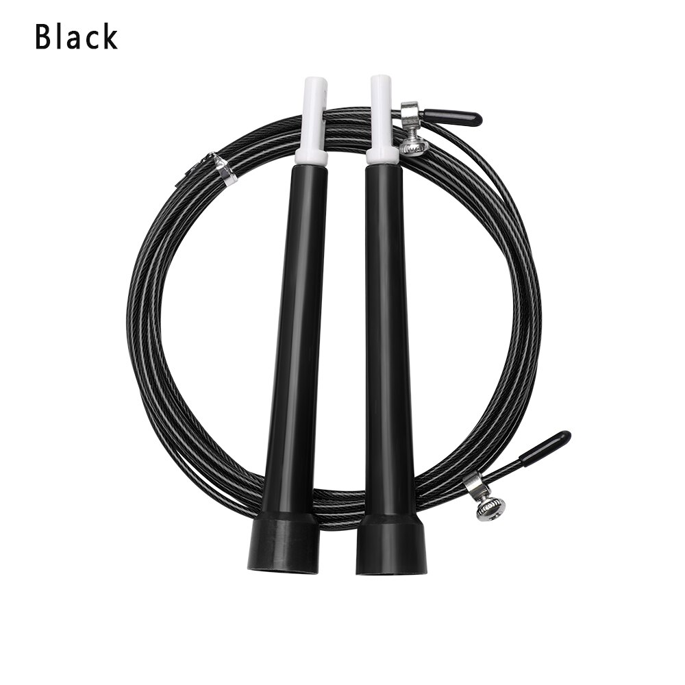 1PC ABS Handle Adjustable Steel Wire Jump Ropes Aerobic Exercise Lose Weight Skiping Rope Body Building Fitness Accessories: Black