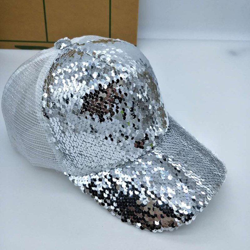 Pailletten Paillette Bling Shining Mesh Baseball Cap Opvallende Pretty Verstelbare Vrouwen Meisjes Hoeden Voor Party Club Verzamelen