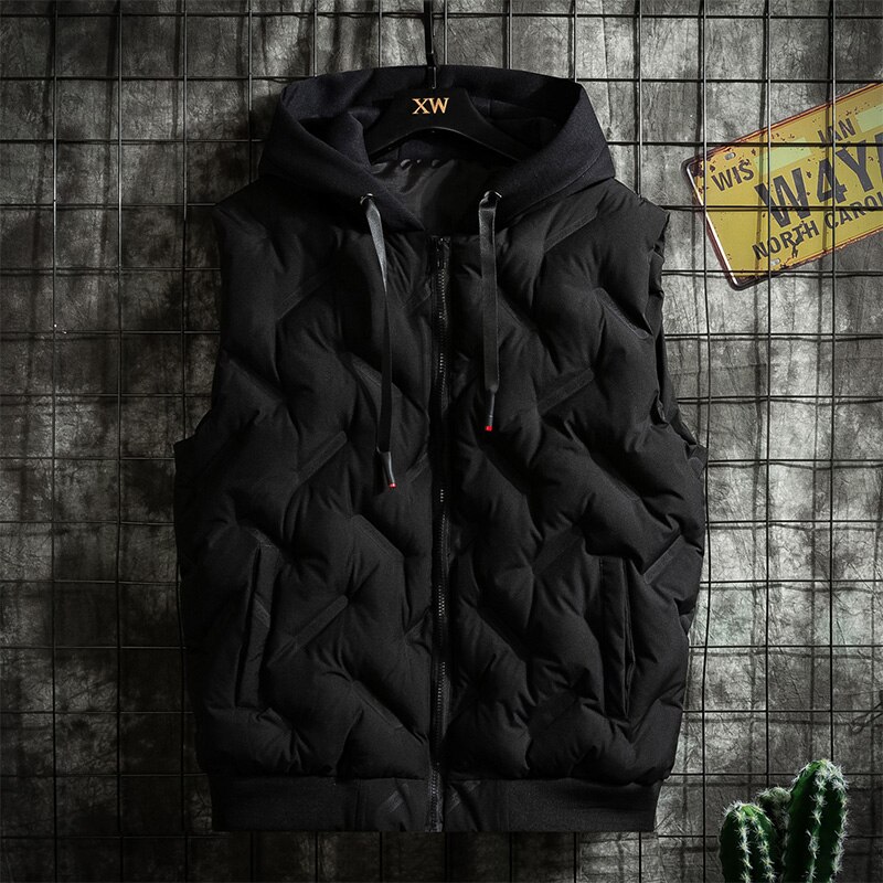 Vest Mannen Plus Size S-5XL Casual Winter Mouwloze Jas Mannelijke Hooded Dikke Warme Parka Jas Vest Mannen