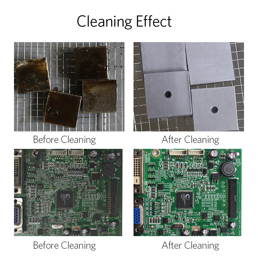 Portable Ultrasonic Cleaner Bath Digital PCB Jewelry Cutters Manicure Stones Nail Stainless Steel Ultra Sonic Cleaning Washer 1L