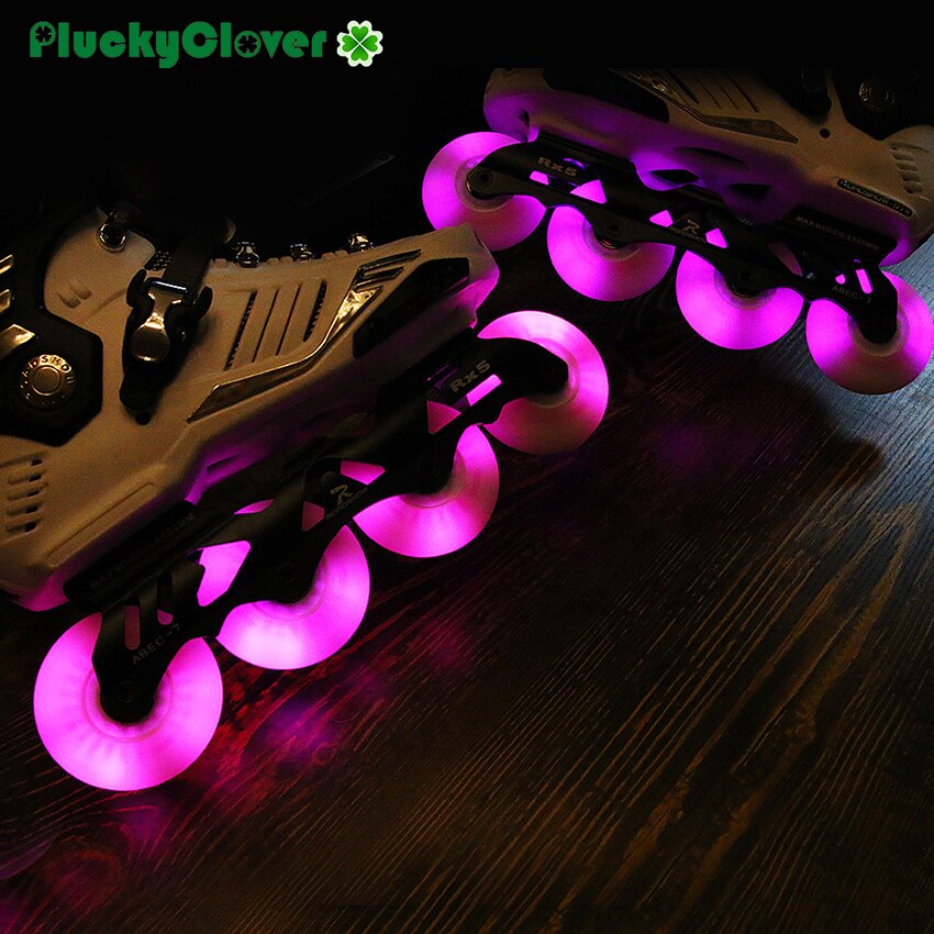 8pc Inline Schlittschuh Rad 72mm 76mm 80mm Blitz-Rolle Rad 90A SEBA Schlittschuh LED Licht Rolle Freistil Slalom Patines Blinkende Rad