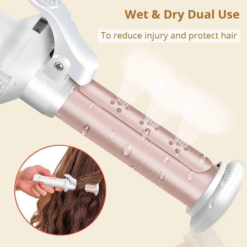 Cordless Hair Curler Curling Iron 1-Inch Ceramic Curling Wand 2 In 1 Mini Hair Curler For Loose Curls Waves Usb Rechargeable