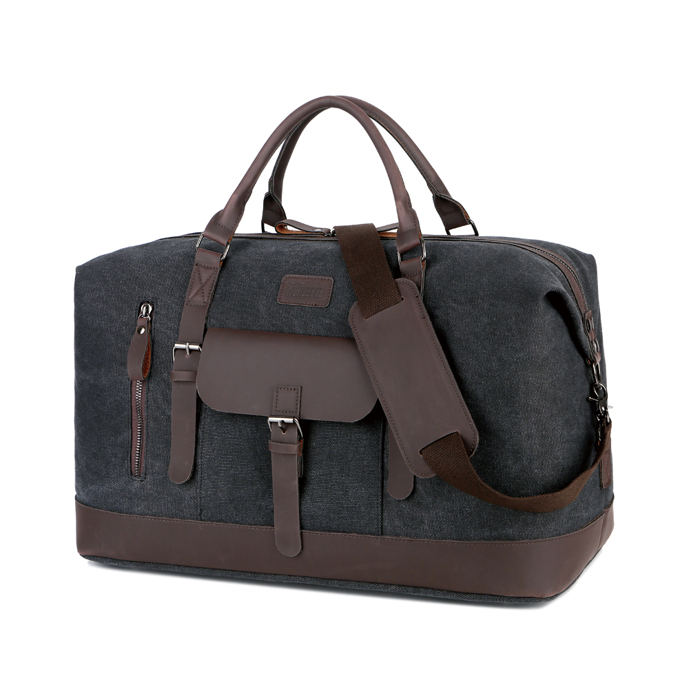 Vintage Casual Mannen Reistassen Mannelijke Outdoor Grote Capaciteit Tas Canvas Handtassen Plunjezak Weekender Bag Reizen Man: Black