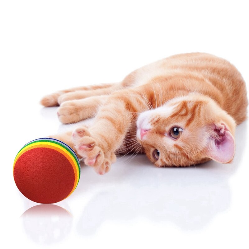 10Stck Regenbogen Ball Katze Spielzeug Bunte Ball Interaktive Haustier Kätzchen kratzen Natürliche Schaum EVA Ball Ausbildung Haustier Lieferungen Produkt