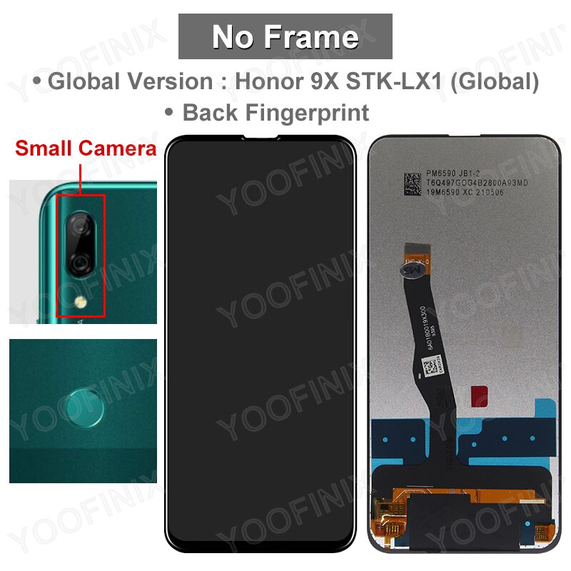 6.59 "pour Huawei Honor 9X LCD STK-LX1 Affichage Écran Tactile Numériseur Pour Huawei HLK-AL10 TL10 Pièces De Rechange: GLO Sma No Frame