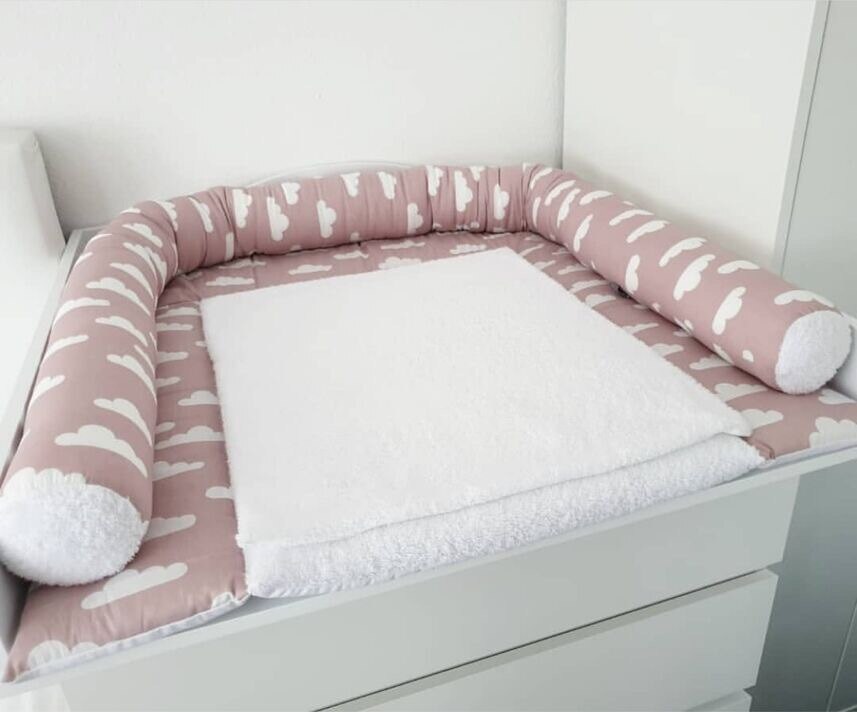 Baby Crib Bed Bumper Kussens Protector Voor Kids Jongen Girltoddler Zachte Ademend Kussen Pasgeboren Zuigeling Wieg Cot Nursery Decor: Pink cloud