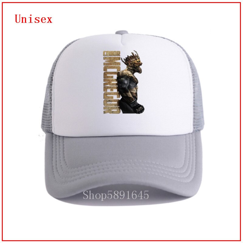 The King Of Conor Mcgregor Baseball cool Cap Embroidery Dad Hat 100% Cotton Snapback Caps Unisex Adjustable caps: gray-white / Adult