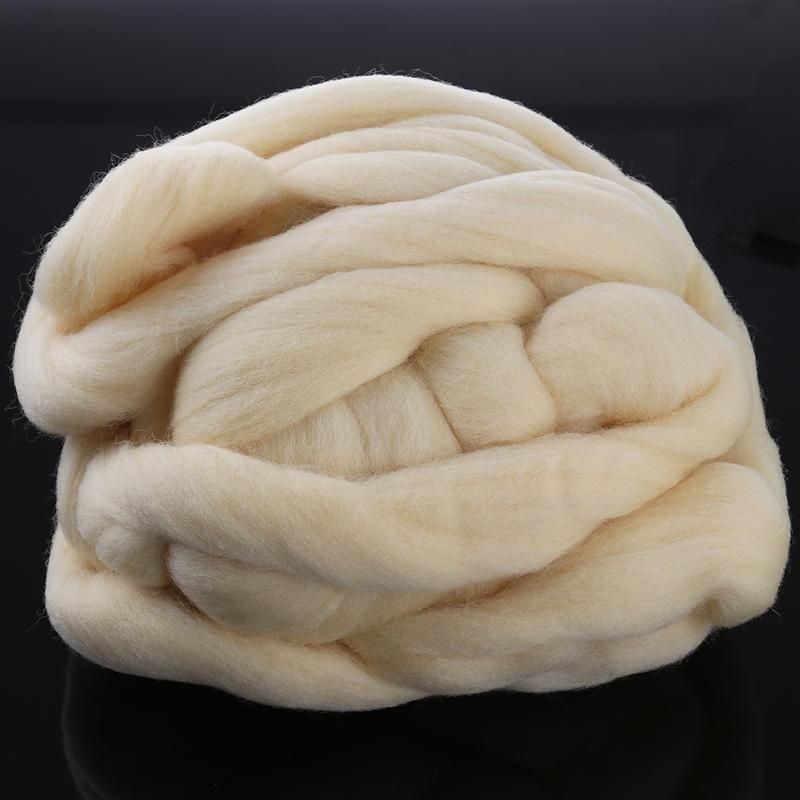 Natuurlijke Zwervende Wol Roving Fiber Vilt Ambachten Naaldvilten 200G Wolvilt Diy Handgemaakte Wollen Sliver (Galatea)