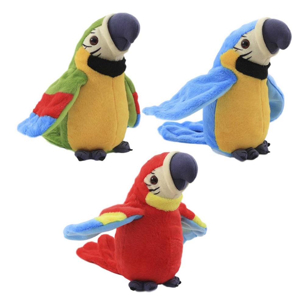 Praten Papegaai Knuffel Herhaalt Wat Je Zeggen Knuffels Leren Tong Papegaai Flap Vleugels Elektrische Pluchen Speelgoed Herhaal Vogel pop
