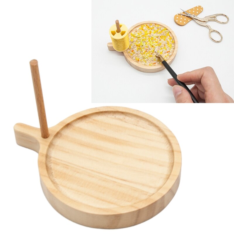 Houten Kraal Weefgetouw Kit Ronde Weven Kralen Kralen Diy Breien Machine Board Organizer Tray Ambachten J60C