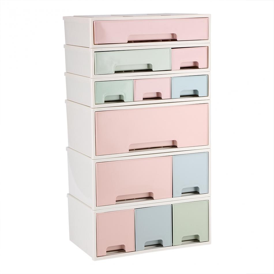 Desktop opbevaringsboks makeup organizer beholder med skuffer smykkeholder plast make up box kabinetter smykke opbevaringsboks