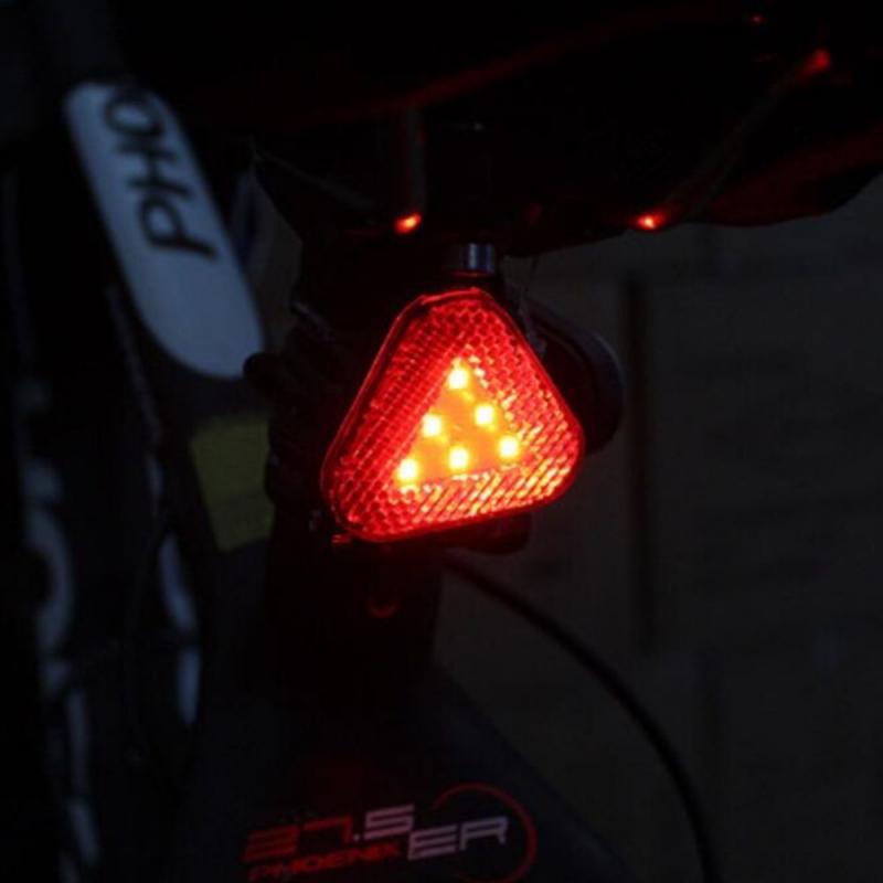 Fiets Licht Driehoek Triple Flash Modus Waterdichte Koplamp Fiets Mountainbike Helm Lamp Veiligheid Waarschuwingslampje Achter Flashlig