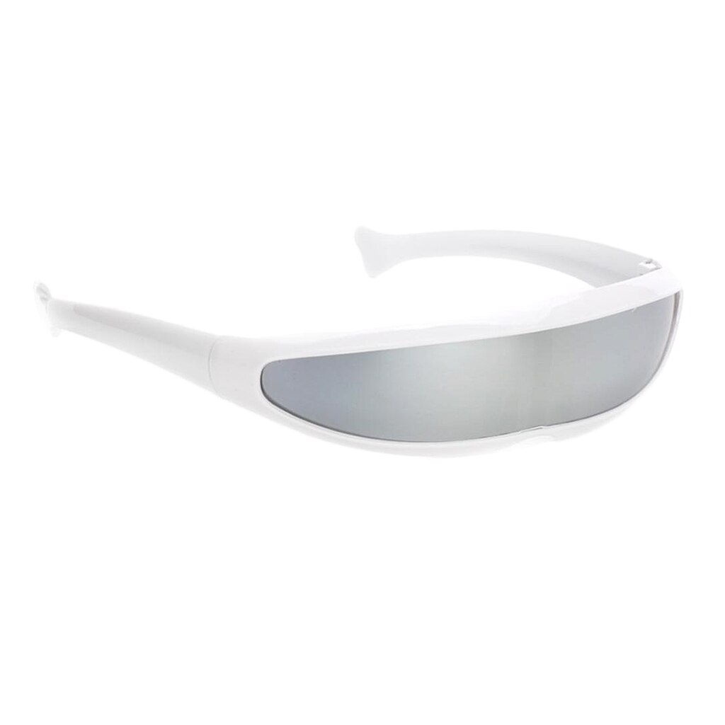 Futuriste Robocop cyclope Outter espace Robot bouclier lunettes de soleil couleur miroir lentille visière