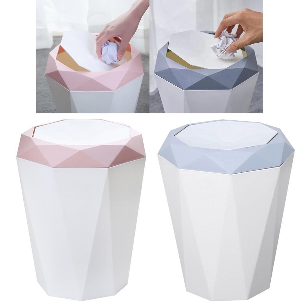 Modern Simple Home Rubbish Bin Trash Can Plastic Waste Rubbish Garbage Bin Wastebasket Trash Can Office Living Room