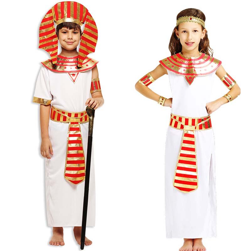 Rode kinderen egypte kostuum jongens meisjes prins jumpsuits jurk halloween carnaval kostuums feestdecoratie purim