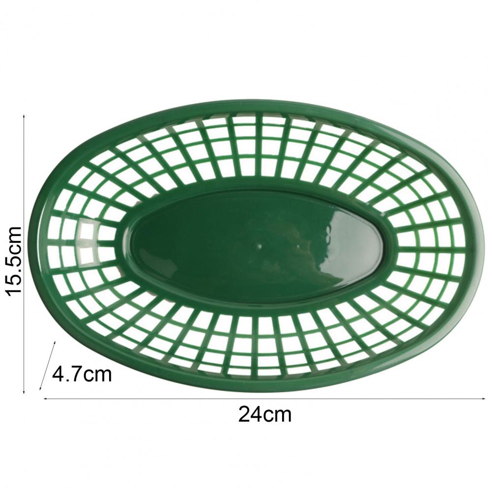 12Pcs Plastic Platter Oval Food Baskets For Fries Burgers Dog Cake Hamburger Plate Restaurant Supplies