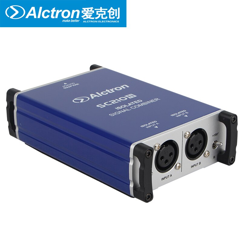 Alctron SC210N geïsoleerde signaal combiner VOOR stage performance, alumnum legering metalen omhulsel, microfoon combiner