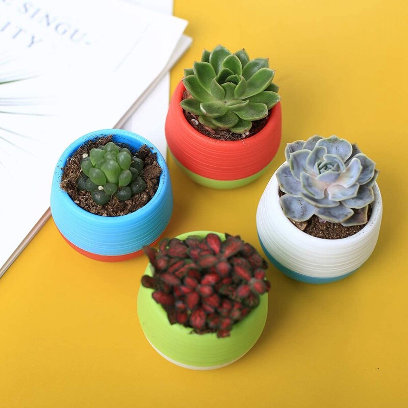 Plastic Plant Pots 25 Pack Flower Pots Removable Saucer Plant Pot with Drainage Hole for Cactus Succulent Seed Starting