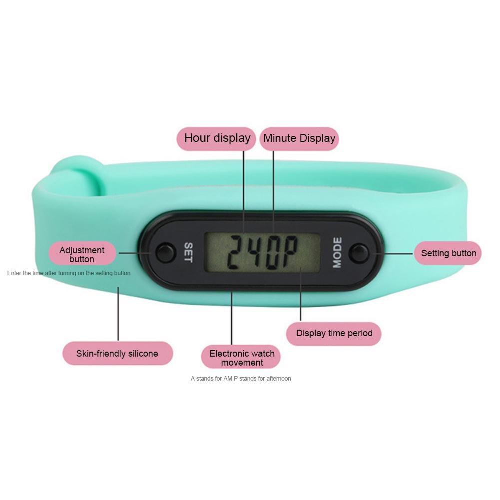 2PCS Digital LCD Walking Distance Pedometer Run Step Walking Distance Calorie Counter Wrist Sport Fitness Watch Bracelet