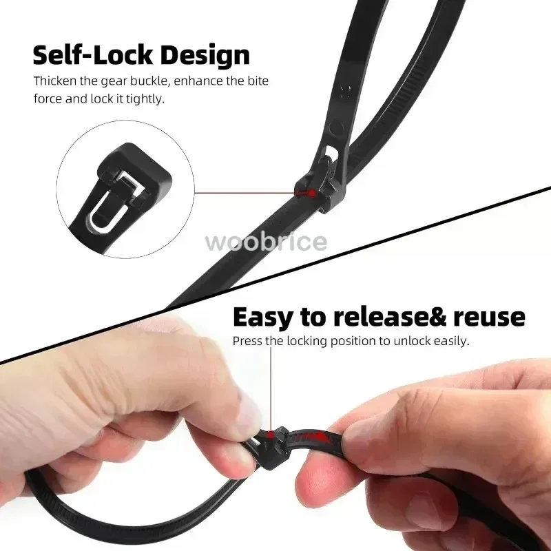 Collar de sujeción de plástico, brida para cables, sujeción para cables antiarañazos, Cable de sujeción, Velcro, autobloqueo, bridas para cables de nailon