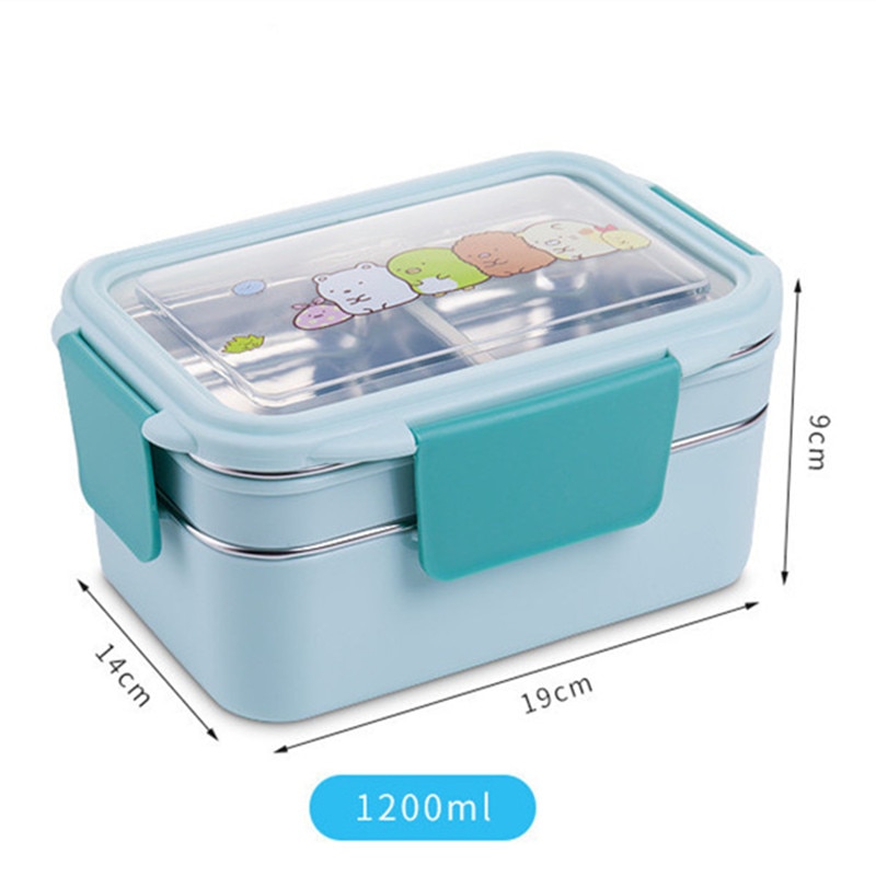 Lunch Box for Kid Stainless Steel Double Layer Food Container Portable for Kids Kids Picnic School Bento Box Bento for Lunch
