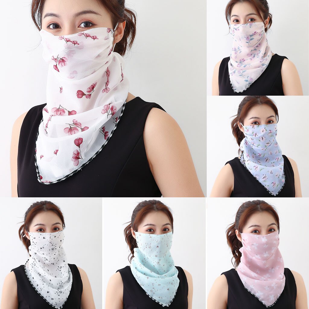 Women Sun Protection Print Scarf Dustproof Neck Scarf Masks masque