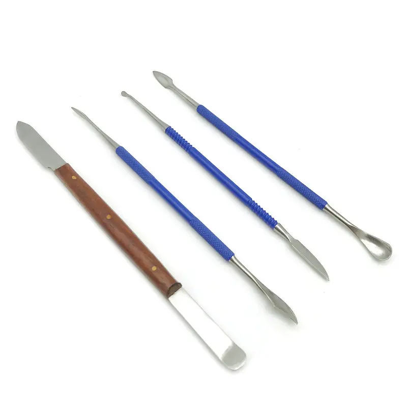 Espátula para mezclar cera Dental, cuchillo, instrumentos de resina de relleno compuesto, herramientas de maquillaje, materiales de dentista, extremos dobles, 1 ud.