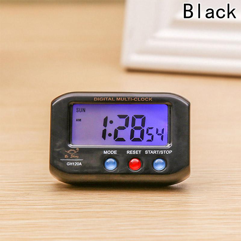 Mini Alarm Clock Portable Pocket Sized Digital Electronic Travel Alarm Clocks Automotive Stopwatch: Black