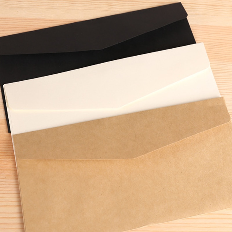 12 Stks/set Vintage Bruin Wit Zwart Kraft Blank Mini Papier Venster Enveloppen Huwelijksuitnodiging Envelop Cadeau Envelop
