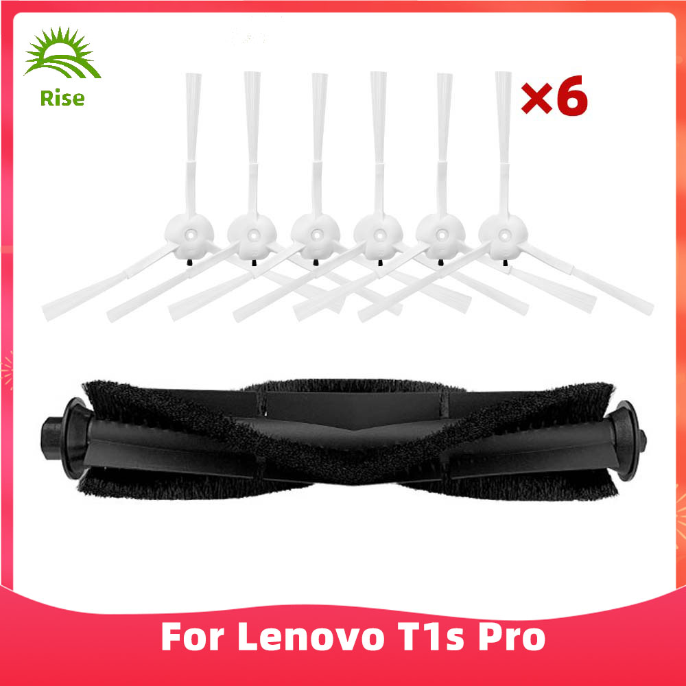 Compatible con ( Lenovo T1S Pro / T1 Pro / Proscenic M7 Pro / Honiture Q6 ) Cepillo principal y lateral, filtro HEPA, bolsa de polvo, paño de fregado, accesorio de repuesto.: Naranja