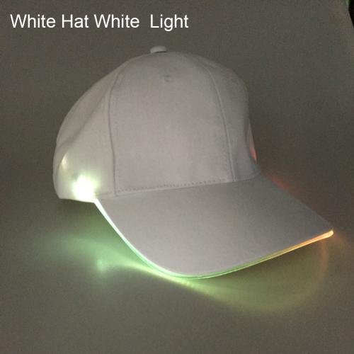 Sombrero Color sólido LED luminoso sombrero de béisbol de Navidad gorra de pico al aire libre ropa accesorio para el sombrero de amigo: White White Light