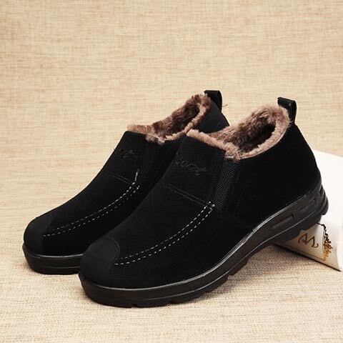 Men Boots Lightweight Winter Shoes For Men Snow Boots Breathable Man Waterproof Winter Footwear Plus Size Winter Boots: Black / 44