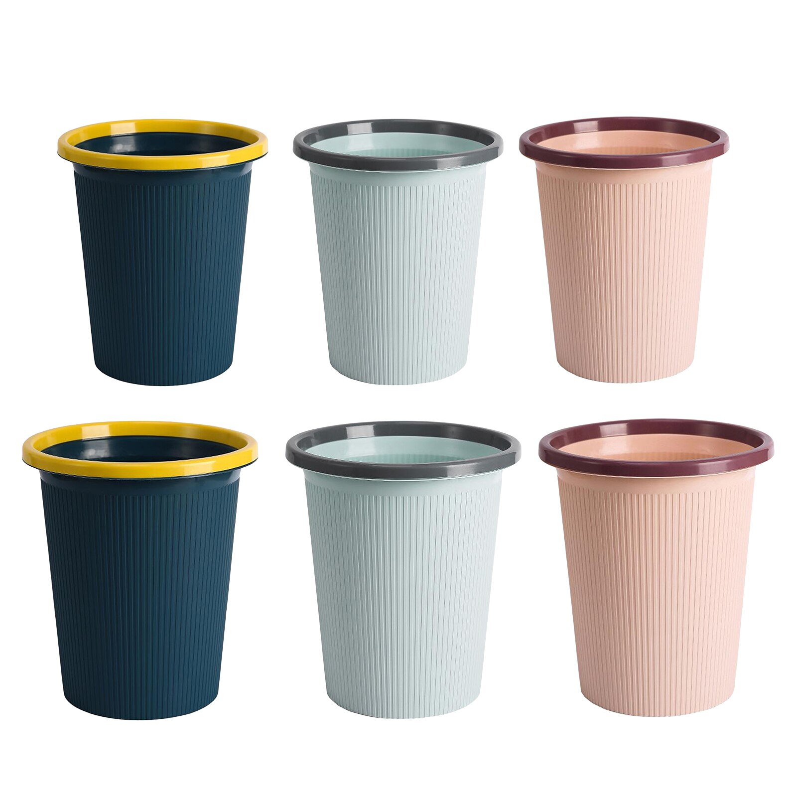 Macaroon Color Trash Can Household Plastic Garbage Can Simple Toilet Kitchen Pressure Ring-Trash Can Living Room