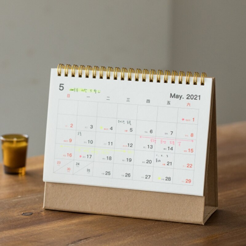 Simple noir blanc série calendrier de bureau double Agenda quotidien planificateur de Table Agenda annuel organisateur fournitures de bureau