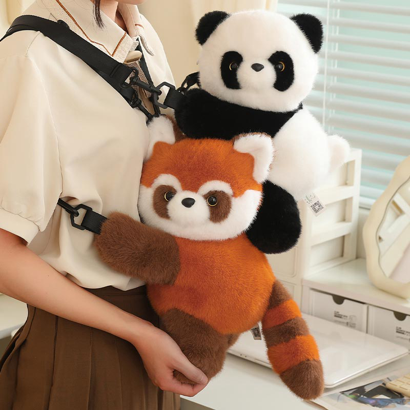 Pulsera de peluche con forma de Panda pequeño para niñas, muñeco de peluche de animales Kawaii, bolsa de decoración